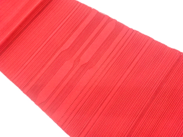 JAPANESE KIMONO / VINTAGE NAGOYA OBI FOR SUMMER / TSUZURE / WOVEN ABSTRACT STRIPE